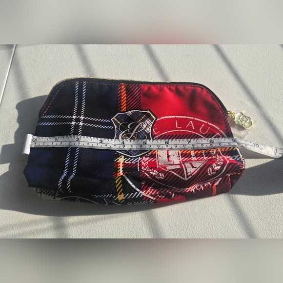 NWOT Estee Lauder collegiate preppy scholar plaid makeup cosmetic pouch bag - Picture 4 of 8